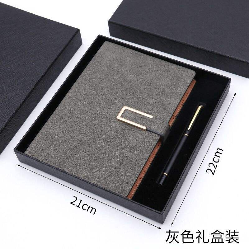 Coffret cadeau carnet en peau de mouton gris