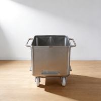 Chariot de transport mobile en acier inoxydable robuste de 200 L pour la viande, les légumes, les collations, les aliments et le traitement laitier avec garantie d'un an