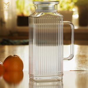 Bouilloire en verre rayé théière eau froide cruche jus boisson bouilloire artisanat bière <span class=keywords><strong>vin</strong></span> <span class=keywords><strong>pichet</strong></span> pour <span class=keywords><strong>Restaurant</strong></span> bar - Product Image 3