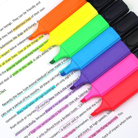 Surligneurs multicolores pastel, marqueurs pour étudiants, pointe plate, non effaçables, taille normale, utilisation promotionnelle, surlignage essentiel