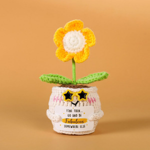 Adornos de Flores Suculentas Hechos a Mano con Ganchillo, Decoraciones Creativas para Escritorio, Hechos en China, para Uso en Interiores, Regalo Encantador - Product Image 4