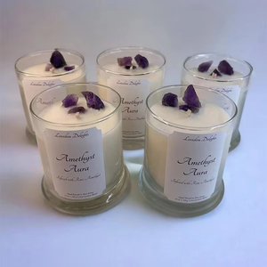 For Factory Bulk Custom Crystal Stone Dried Flower Organic Essential Oil Scented Handmade Art <b>Candle</b> for Holiday Home Spa <b>Gift</b> - Product Image 6