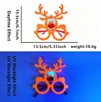Lunettes en feutre fluorescentes style sapin de Noël, best-seller, qui brillent sous lumière UV pour fêtes à thème de Noël