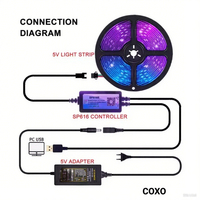 SP616E RGB Mini Music Pixel LED Controller Utilisé pour la lumière de couleur de rêve avec contrôleur à 1 canal