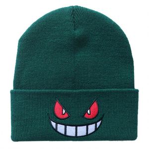 Nuevos Gorros de Punto Bordados con Diseño de Boca Grande y Ojos Rojos, con Logotipo Personalizado, Gorro de Lana con Estampado Puff, Venta al Por Mayor - Product Image 3