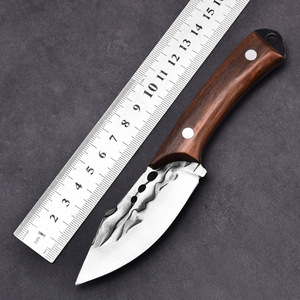 Cuchillo de carne portátil, cuchillo de camping para exteriores, cuchillo recto pequeño, cuchillo forjado a mano, para barbacoa, frutas - Product Image 1