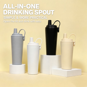 Bouteille d'eau isotherme en acier inoxydable 304 mat avec couvercle à paille et poignée de transport, 24 oz - Product Image 5