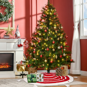 <strong>Christmas</strong> Red 48In Circular Knitted Tassel Large <strong>Tree</strong> Skirt <strong>Christmas</strong> Home Party Decor <strong>Clearance</strong> - Product Image 2