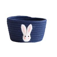 Panier de rangement tissé à la main avec animaux de dessin animé, organisateur de bureau pour jouets d'enfants, boîte de rangement d'articles divers, paniers à linge 16x9CM