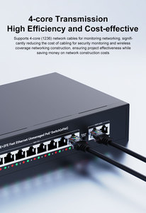 Switch PoE 8 ports 10/100M avec 2 ports Uplink Gigabit 120W, boîtier métallique, switch Ethernet réseau non géré pour système de caméra IP - Product Image 2