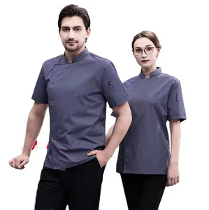 Uniforme Unisex Kok-Chef a maniche corte da Chef t-shirt in song uniforme per Catering in tessuto per caffetterie ristoranti bar hotel - Product Image 2