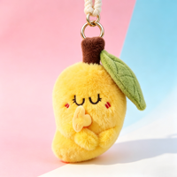Stylo gel personnalisé en peluche avec pendentif, porte-clés amusant cerise mangue, papeterie étudiante, anti-stress, breloque de sac en forme de fruit, petit ornement suspendu