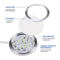 Plafonnier LED ultra-plat pour meubles, éclairage encastré LED 2,5W pour armoire