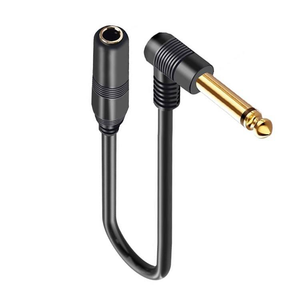 0,1m 90 graden 6,35mm mannelijke/vrouwelijke PVC vergulde verlengkabel audio <span class=keywords><strong>1</strong></span>/<span class=keywords><strong>4</strong></span> inch TS <span class=keywords><strong>mono</strong></span> <span class=keywords><strong>jack</strong></span> microfoon/luidspreker/mixer - Product Image 6