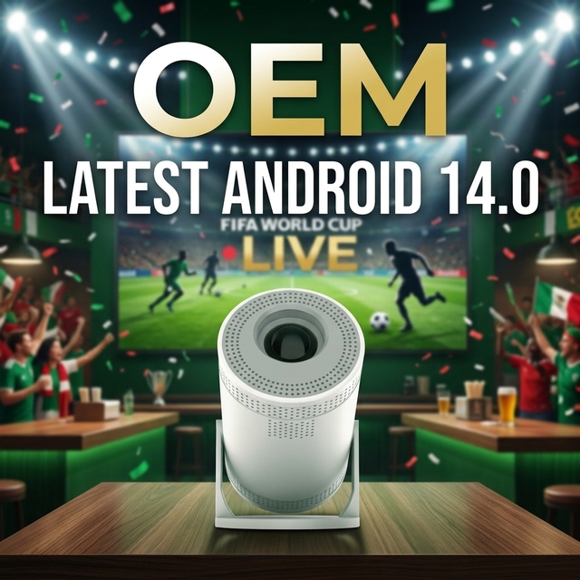 Smart Android 14.0 Projector with Stand 4K Support Mini Pico Projector for Home Theater Cheap Factory Price OEM ODM Customize