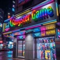 Enseigne lumineuse LED 3D personnalisée à changement de couleur RVB, étanche, en acier inoxydable, rétroéclairée, pour logo de magasin, décoration murale de salle de jeux