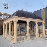 BLVE décor de jardin extérieur Style européen crème marbre Gazebo métal fer haut pavillon de mariage