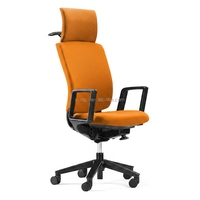 Chaise de bureau ergonomique contemporaine rose en tissu, pivotante, avec appui-tête réglable, confortable pour le personnel