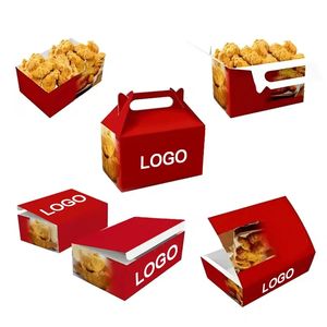 Restaurante impresión en color tamaño personalizado almuerzo hamburguesa patatas fritas pollo ensalada eco embalaje papel Kraft caja de embalaje de comida rápida - Product Image 2