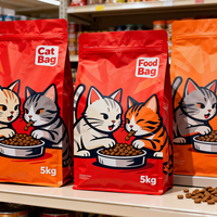 Sacs d'emballage personnalisés en plastique anti-humidité pour aliments pour animaux de compagnie, sachets refermables en Mylar à fond plat, impression hélio, qualité alimentaire pour lait et gelée pour chats