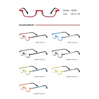 Monturas de Gafas Borregls de Titanio Coloridas, Diseño Cuadrado Pequeño para Hombre y Mujer, Semi-Sin Montura, Alta Calidad, Modelo 851