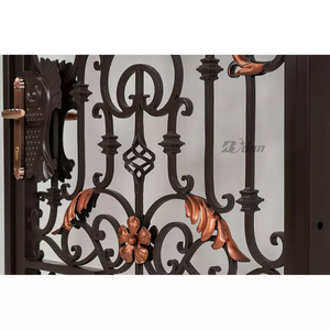 Kits d'art décoratif Antique de luxe, double porte pivotante en <span class=keywords><strong>fer</strong></span> <span class=keywords><strong>forgé</strong></span> pour allée - Product Image 5