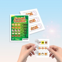 Billets à gratter à déchirure facile sur 3 fenêtres, thème personnalisé, carte de jeu à gain immédiat avec impression CMYK sur papier offset et carton