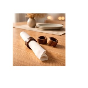 Excellent Quality Natural Wood Napkin Ring Set <b>for</b> <b>Table</b> Setting Reusable <b>Kitchen</b> Dining Accessory Available <b>For</b> <b>Sale</b> - Product Image 1