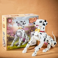 Ensemble de blocs de construction chien Dalmatien Serfiman 1869 pièces, 3-en-1, à assembler soi-même, décoration de bureau, jouets, cadeau d'anniversaire