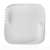 Assiette carrée en mélamine blanche de 10 pouces, incassable, design nordique, pour la restauration