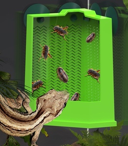 Reptile Feeder Escape-Proof Corner Reptile Food <strong>Box</strong> Wall Mounted with Suction Cup for Insects <strong>Bug</strong> Bowl for Lizards Geckos Frog - Product Image 1