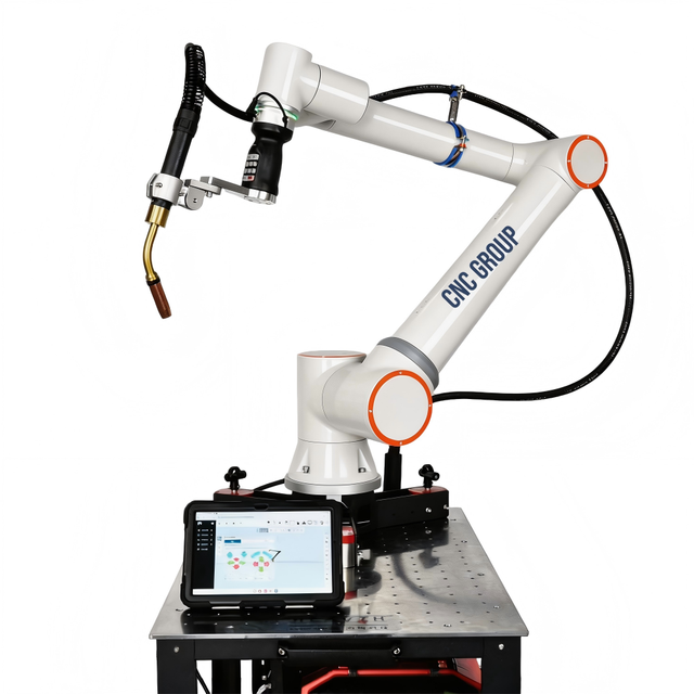 A 6-axis Collaborative Robot Integrated with Welding Capabilities, Supporting Simplified "drag-to-weld" Operation.