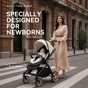 <span class=keywords><strong>Passeggino</strong></span> 3 in 1 Ningbo Youbei con Navicella - Manico Reversibile, Chiusura con Una Mano, Leggero, Ammortizzato, per Neonati - Product Image 4