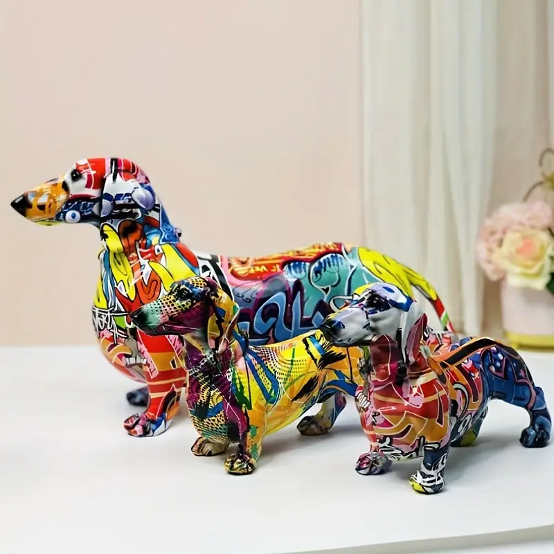 Pomeranian Statues Lifelike Animal Figurines for Home Decor