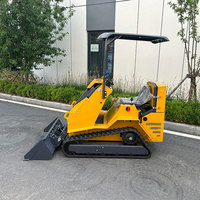 Mini Compact Skid Steer Loader Tipe Ride-on dengan Hidrolik Tambahan Bersertifikasi CE untuk Pekerjaan Kebun Perkebunan, Skid Steer Track Kecil