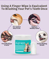Lingettes nettoyantes pour le nez des chiens en gros, 50 unités, tampons pour doigts pour salons de toilettage, cliniques canines et soins à domicile