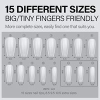 Aillsa 360 pièces Faux ongles en acrylique forme cercueil moyen, finition mate intégrale, pour nail art avec design personnalisable