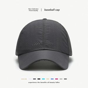 Casquette de baseball unisexe 6 panneaux en polyester/coton, séchage rapide, protection solaire, respirante, motif satiné uni pour l'extérieur - Product Image 2