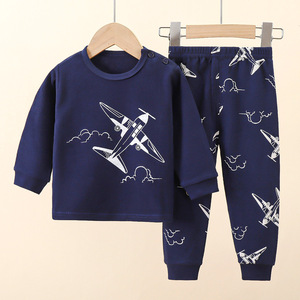 Ensemble de sous-vêtements pour enfants automne pur coton 1-10 <span class=keywords><strong>ans</strong></span> nouveaux pyjamas pour garçons vêtements de maison pour filles vêtements pour enfants - Product Image 1