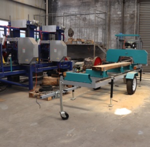 Aserradero horizontal portátil con sierra de cinta de motor de gasolina para madera para operaciones de aserrado móvil - Product Image 6