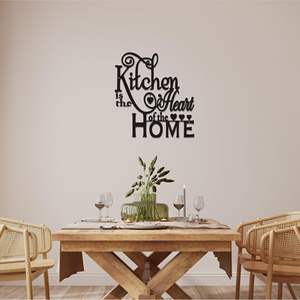 Decorazione da Parete per Cucina, Scultura Moderna in Metallo Nero 'La Cucina è il Cuore della Casa' per Sala da Pranzo, Stile Rustico e Arredamento Cucina - Product Image 6