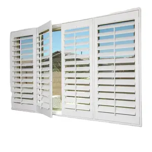 MSJ Plantation Shutters Custom Made Window Blinds No Front Tilt Rod and Easy DIY Installation