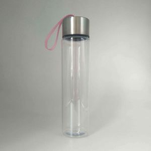 <b>Plastic</b> Water Bottle 500ml Screw-On Cap With Strap Bpa Free Minimalist Design For Outdoor Travel Hiking Unisex TA-4093 - Product Image 6