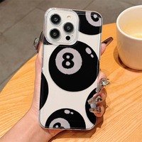 No 8 Billard Impression Antichoc Espace TPU Housse de Téléphone Portable pour Iphone 8 X Xr Xs 11 12 13 14 15 16 17 Pro Max