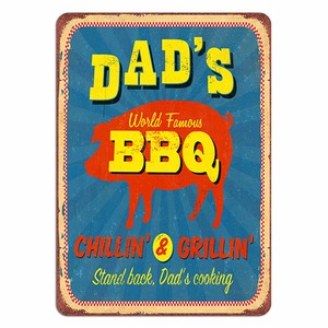 Papà della zona del barbecue in metallo in stagno poster da parete con targa in ferro Vintage per decorazione di pittura per il ristorante bar della sala giochi Club - Product Image 2