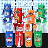 Figuras de Juguete Educativas de Plástico con Diseño Creativo de Robot Soda Deformable para Niños de 2 a 4 Años