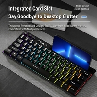 Nouveau clavier de jeu mécanique ergonomique en plastique AULA F3061 7-RGB filaire + sans fil 2.4G 61 touches TKL avec touches PBT double-shot