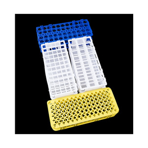 ชั้นวางหลอดทดลองพลาสติก 13 มม. 16 มม. 20 มม. 25 มม. 30 มม. ชั้นวางหลอดหมุนเหวี่ยงวัสดุ PP ง่ายต่อการถอดประกอบและประกอบ - Product Image 1