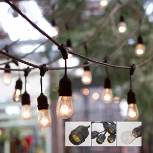 E26 E27 S14 Edison incandescent Bulb included Festoon Outdoor Connectable String Lights Waterproof 33FT Light String