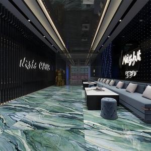 Diseño Exclusivo, Baldosa de Porcelana Verde Jade con Vetas Fluidas, 600x1200mm, Alto Brillo, 9mm de Grosor, 5 Años de Garantía, para Paredes Decorativas Comerciales - Product Image 5